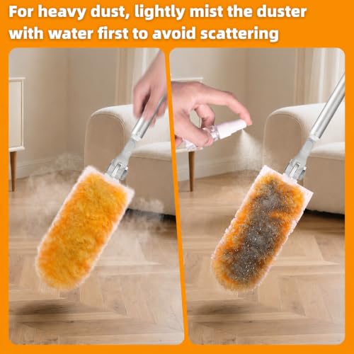 6 ft Extendable Duster Kit with 20 Refills for Swiffer Duster - color: 20 Orange Refills + Extended Handle