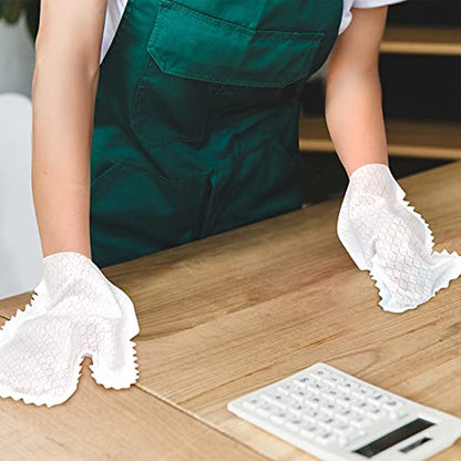Patelai 40 Pcs Microfiber Dusting Gloves, Dual-Sided Disposable Mitts