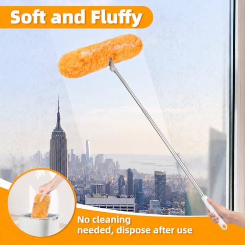 6 ft Extendable Duster Kit with 20 Refills for Swiffer Duster - color: 20 Orange Refills + Extended Handle