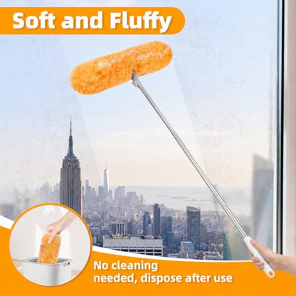 6 ft Extendable Duster Kit with 20 Refills for Swiffer Duster - color: 20 Orange Refills + Extended Handle