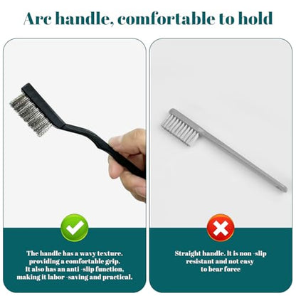 30 PCS Mini Wire Brush Stainless Steel Brush Set，Masonry Brush Wire Bristle - style: Stainless steel