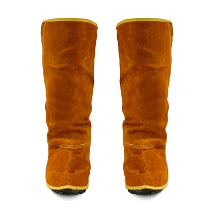 QeeLink Leather Welding Spats Extra Long Boot Covers