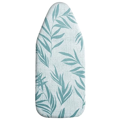 Small Ironing Board Cover Scorch Resistant, Cotton Iron Cover with Padding Heat Reflective Heavy Duty Pad … (Green Leaves, 12.5"x32") - color: Green Leaves