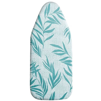 Small Ironing Board Cover Scorch Resistant, Cotton Iron Cover with Padding Heat Reflective Heavy Duty Pad … (Green Leaves, 12.5"x32") - color: Green Leaves