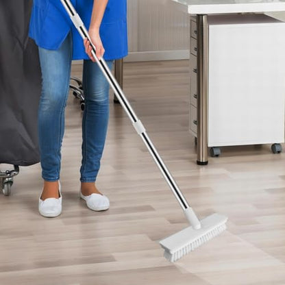 Floor Scrub Brush with 51-Inch Long Handle, 2 in 1 Floor Scrubber