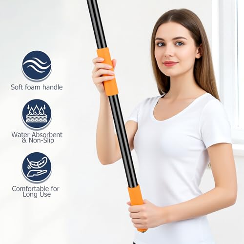 3.3-8 FT Telescopic Extension Pole Aluminum Paint Roller & Cleaning Pole - size: 8 Ft Orange