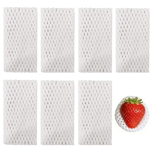 Fruit Protection Mesh Bags Foam Mesh Keep Safe Sleeves for Large Supermarkets, Shops (White 10x6cm-50PCS) - size: White 10x6cm-50PCS