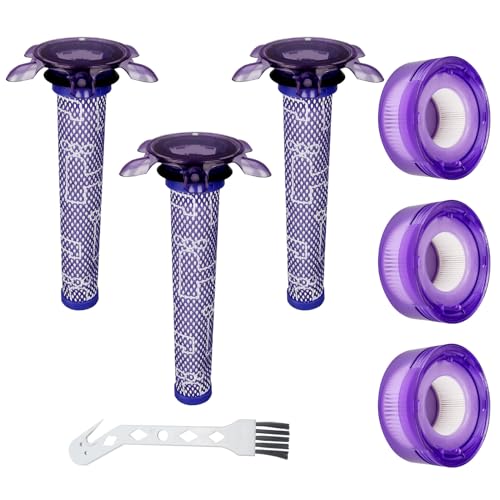Upgraded Filter for Dyson V8 Filter Replacement, Animal, Absolute Vacuum V7 - color: Upgraded 3+3