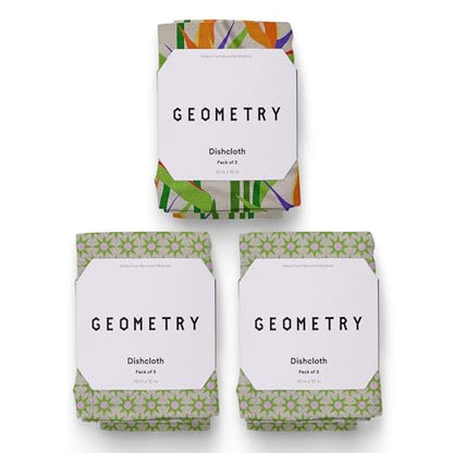 GEOMETRY Kitchen Dish Cloths - Spring & Summer Collection - Premium Dishcloths with Geoweave - Absorbent & Fast Drying Kitchen Towels - Paradise, 10" x 10" - 3-Pieces - color: Paradise, size: 10" x 10" (3 Pack)