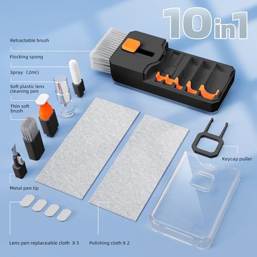 Keyboard Cleaner & Laptop Cleaning Kit, All-in-1 for Computer PC, Black - color: Black