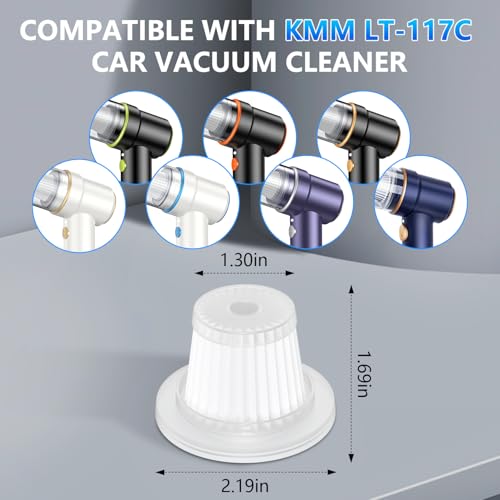 KMM 2 Pack Washable HEPA Replacement Filters for KMM LT-117C Car Vacuum