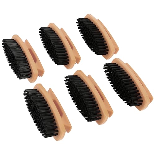 GreatNeck Nail Brush, 6 Pack Nail and Hand Scrub Brush Set, Stiff Bristles, Comfortable Scrubber Grip, Salon or Construction Quality, Gift For DIYer or Nail Techs - color: Brown