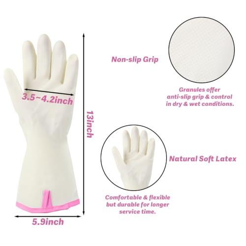 Rubber Cleaning Reusable Gloves, Practical House Warming Gifts - color: Pink-nana