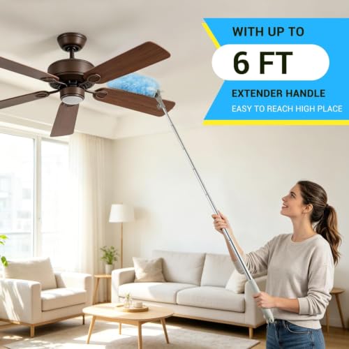 Duster Kit-6 Ft Extendable Handle, 20 Disposable Microfiber Refills