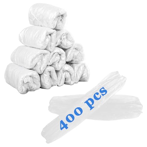 Yzurbu Disposable Arm Sleeves, Plastic Waterproof Oversleeves Protector Covers with Elastic on Cuff - color: White - 400pcs