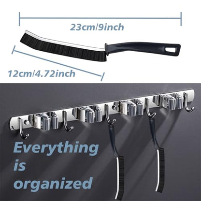 Crevice Cleaning Brush Magic Brush Tool, Bathroom Tile Groove Gap Radiator Window Sink Alloy Cleaning Scrubbing Brushes with Long Handle, Thin Cleaning Supplies for Home Kitchen Narrow Corners