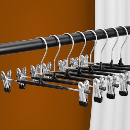Pants Hangers with Clips, 20 Pack 11.6 inch Heavy Duty Metal Hangers, Adjustable Skirt Hangers for Women, Space Saving Non-Slip for Pants,Socks,Jeans and Skirts - size: 20 Pack