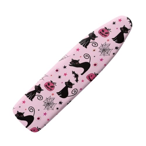 Black Cat Ironing Board Cover Pumpkin Ironing Board Cover, Non Stick Scorch and Stain Resistant Standard Size 15x54 Inch with Elastic Edges - color: Black Cat Pumpkin