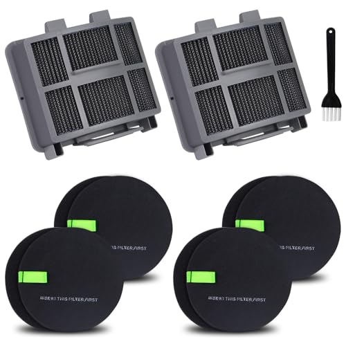 39883 Filter Replacement for Bissell SurfaceSense 3418 3415 MultiClean 39883 3774F 3409 3774 3774G 3775 3404 3402 PowerLifte Upright Vacuums, Part #1635630 & #1603437, 2 HEPA Filters 4 Foam Filters - size: Bissell 39883/3418/3774F Filters Kit