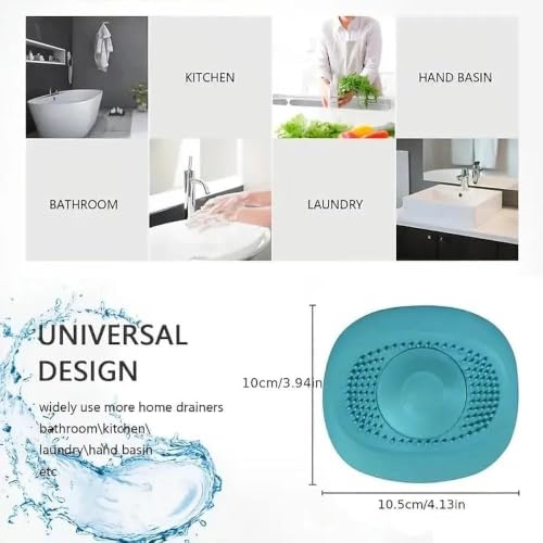 Silicone Sink Drain Hair Catcher, Anti-Clog Strainer for Bath & Kitchen - color: Orange