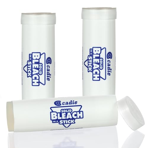 Solid Bleach in a Stick - Concentrated and Natural Stain Remover Solution for White Clothing - Pocket Bleaching Tube for Dirty Spots | Household and Travel Cleaner Essentials | By Cadie 3 Pack - size: 3 Count (Pack of 1)