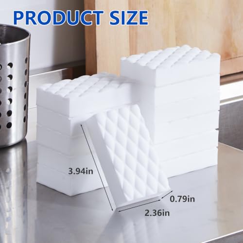 Magic Cleaning Sponge Eraser, 20 Pack Melamine Sponges 2X Density - color: White（20pcs）, size: 3.93x2.36x0.79in