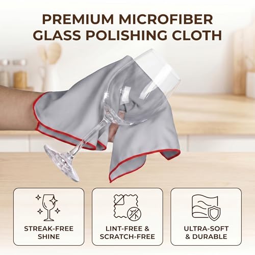 2 Pack Glass Polishing Cloths, 24.8 x 20.1 Inch, Grey