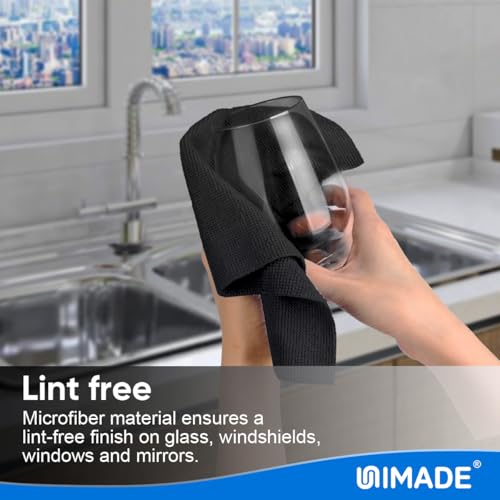 UNIMADE Microfiber Cleaning Cloth, 20 Pack Reusable Microfiber Towels - color: Black, size: 20PK
