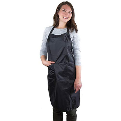 Hair Stylist Apron - Black - PVC Waterproof Salon Apron Hair Cutting - color: Black Apron - Pvc and Polyester