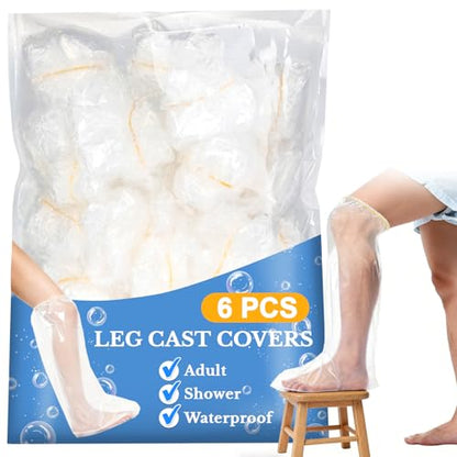 RAINFLOW 6PCS Waterproof Foot Cover for Shower - Cast Covers for Shower Leg - size: Foot Cover