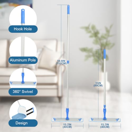 Layers 18 Inch Microfiber Mop for Floor Cleaning with 3 Washable Mop Pads