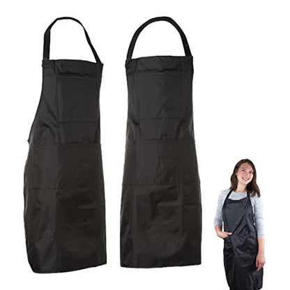 Hair Stylist Apron - Black - PVC Waterproof Salon Apron Hair Cutting - color: Black Apron - Pvc and Polyester