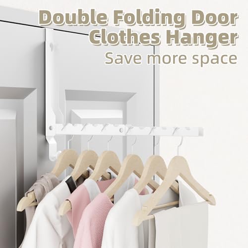BAKON Folding Over the Door Hanger with 1 Hook, Heavy Duty Over Door Hooks - color: White(update)