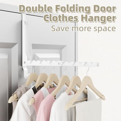 BAKON Folding Over the Door Hanger with 1 Hook, Heavy Duty Over Door Hooks - color: White(update)