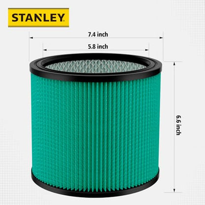 Stanley HEPA Cartridge Filter Fits Most 5–18 Gal Wet/Dry Vacuums 08-2566H - style: HEPA Cartridge Filter