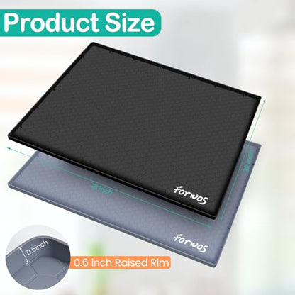 Silicone Under Sink Mat, 31"x22", Waterproof Cabinet Liner, Black - color: Black, size: 22"W x 31"L