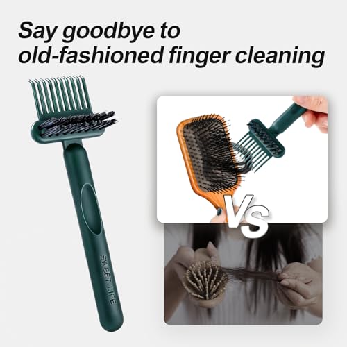 2 Pack Hair Brush Cleaning Tool, 2-in-1 Cleaner Tool, Portable Cleaning Tool Set for Brush Comb Keyboard, Remover Rake for Removing Hair Dust, Home and Salon Use(Sage Green) - color: 2 Pack-SageGreen