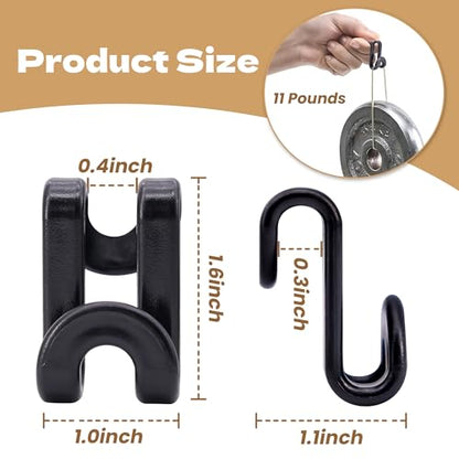 Mlici Clothes Hanger Connectors - 60 Pcs Multi-Level Cascading Hooks, Black - color: Black