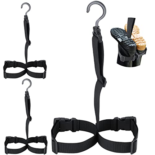 Honeydak 3 Pcs Wader Boot Hanger with Adjustable Belt and Swivel Hook