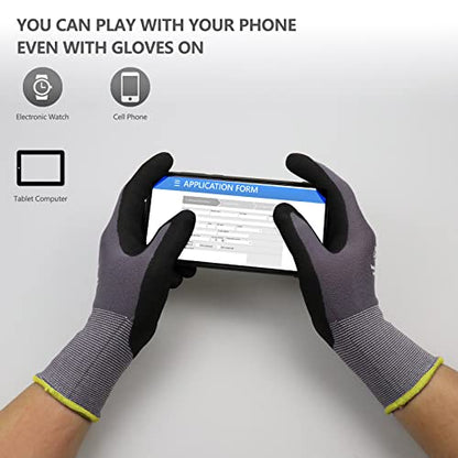 LOCCEF MicroFoam Nitrile Coated Safety Work Gloves - color: Grey 36-pairs