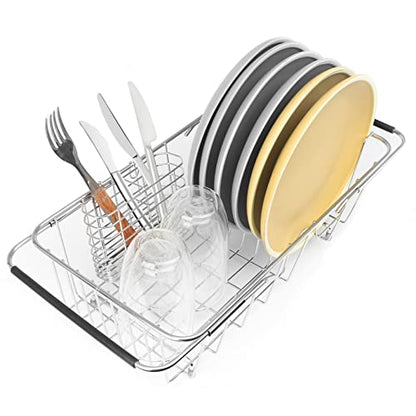 Sink Dish Drainer Rack, Expandable Stainless Steel Dish Drying Rack - color: Small Dish Drying Rack