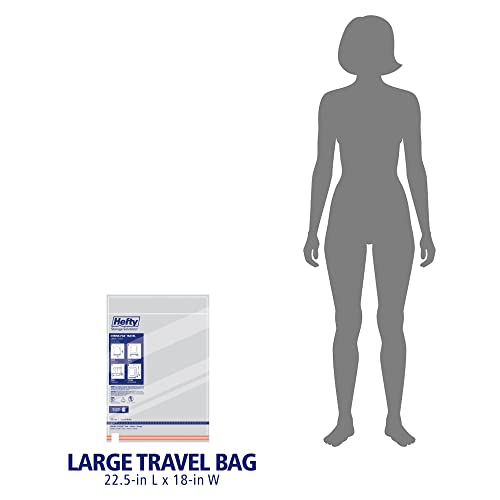 Hefty Shrink-Pak Large Travel Bags - Airtight Storage Bags for Maximum Space Saving, Travel Essentials, Ideal for Packing, Durable, Reliable Compression with Sealed Protection (Pack of 2) - size: 6 Large Travel Bags (Pack of 2)