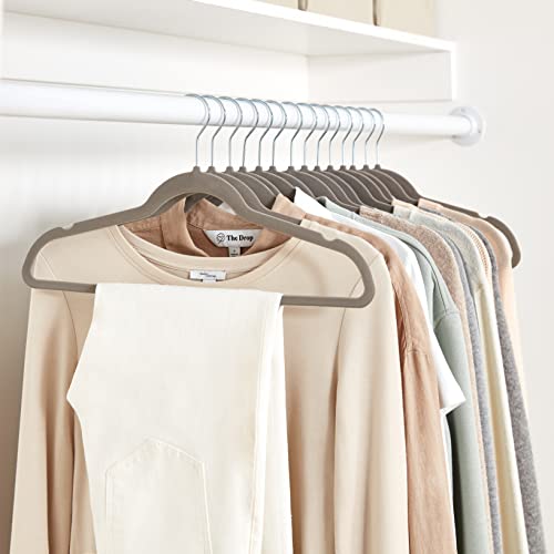 Amazon Basics Slim Velvet Non-Slip Space Saving Suit Clothes Hangers, Closet Organizer, Gray/Silver, 50-Pack - color: Gray/Silver, size: Pack of 50