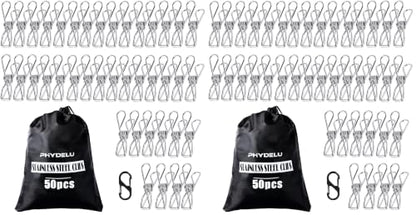 (50PCS) Stainless Steel Laundry Clothes Pins Heavy Duty Outdoor, Clothespins for Hanging Clothes, Metal Clips, Metal Snack Bag Chip Clips for Food Packages, Mini Clothes pins (Pack of 2) - size: 50pcs small size Clothes Pins (Pack of 2)