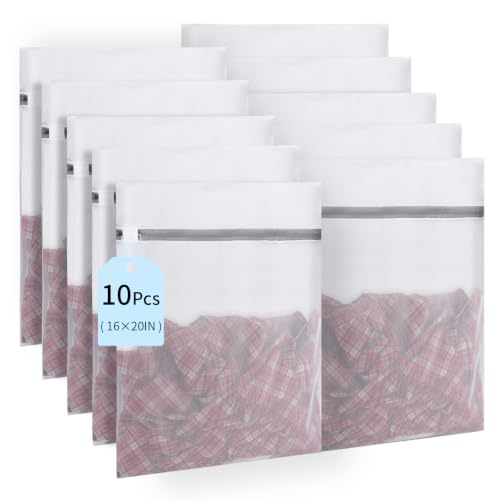 10 Pcs Mesh Laundry Bags,16 x 20 Inches