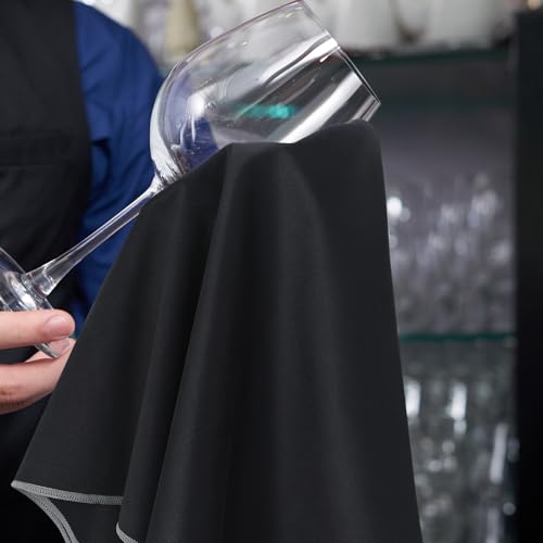 VitalCozy 6 Pcs Polishing Cloths for Wine Glass, Black - color: Black