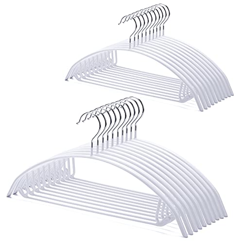Nature Smile Non Slip PVC Coating Sweater Hangers,Dress Suit Coat Hangers,Shoulder Bump Free Golf T Shirts Clothes Hangers (White Color 20 Pack) - color: White, size: 20 Pack