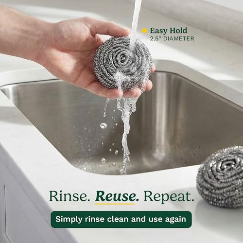 Cuisinart Stainless Steel Wool Scrubber, 12-Pack, Heavy Duty