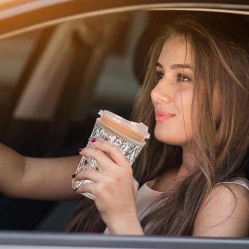Reusable Insulated Neoprene Iced Coffee Cup Sleeve, Durable Drink Sleeve for Cold Beverages, Beverage Holder for Iced Coffee (Bloom Magic) - color: Bloom Magic