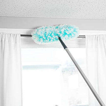 Fuller Brush Fuzzy Fan Duster – Dust & Clean Ceiling Fans, Walls, Woodwork – Polystatic & Microfiber Grabs & Holds Dust, Lint, Cobwebs & Dirt - Fan Duster with Handle (Teal)